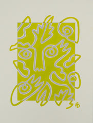 Fingers Faces & Plants in Green Mat