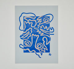 Fingers Faces & Plants in Blue Mat