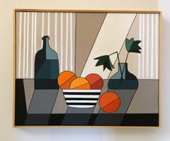 Bowl Of Oranges With Plant