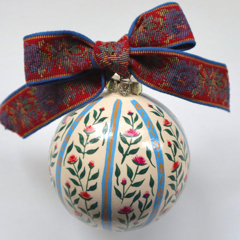 Blue and Red Floral Ornament