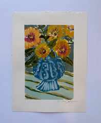 Floral Pots on Paper 1