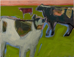 Three Cows at Sunset