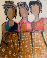 Three Friends Dresses in Pink Shirts