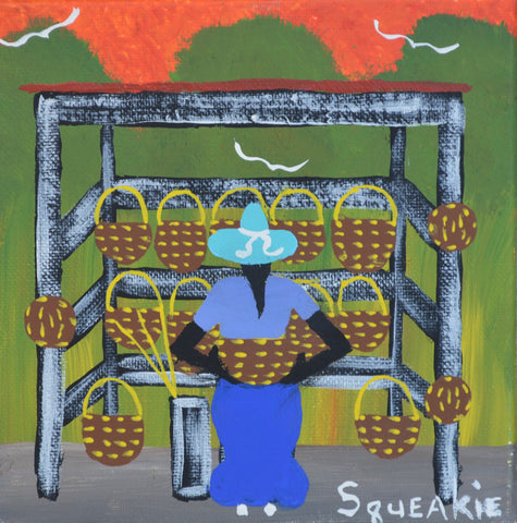 Basket Lady (Blue Hat)