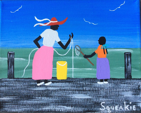 Crabbing, Little Girl with Net