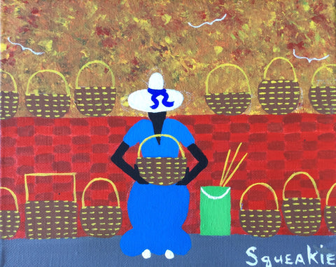 Basket Lady, Brick Wall