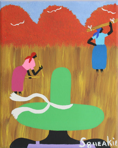 Gathering Sweet Grass (Green Hat)