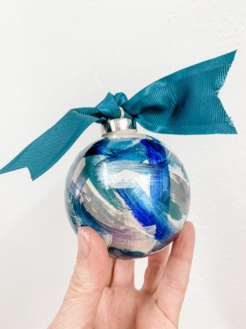 Handpainted Blue Ornament