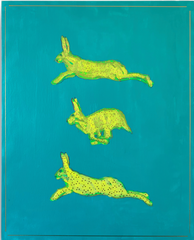 Chartreuse Leaping Hare I