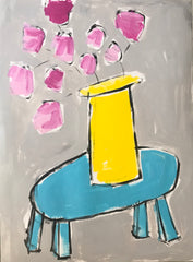 Blue Table / Pink Blooms