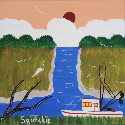 Shrimp Boat and Egret